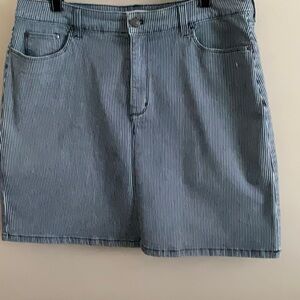 Croft & Barrow Women's Blue Pinstripe Jean Skort
